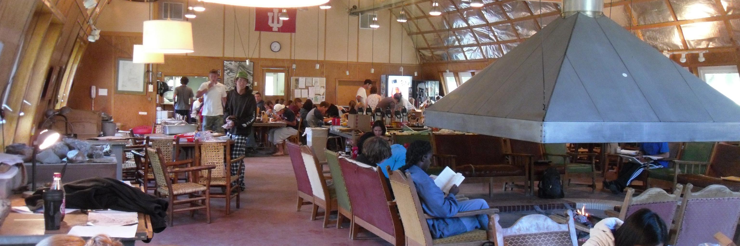 inside lodge of the field station